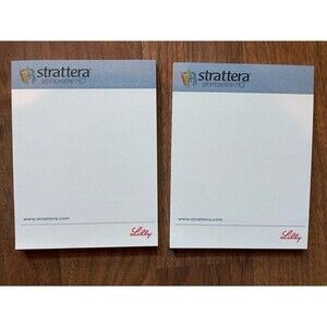 2 VINTAGE DRUG REP PHARMACEUTICAL NOTEPADS ELI‎ LILLY STRATTERA STICKY NOTE PADS